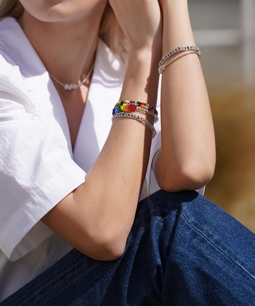 Bonbeau Rainbow Flower Beads Bracelet