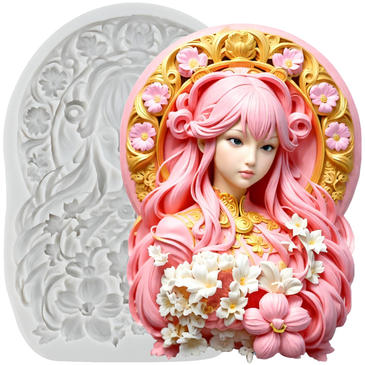 

Силиконовая форма Богиня цветов Формы для мастики Богиня Инструменты для украшения торта Топпер для кекса Конфета Сахарное ремесло Гам паста Полимерная глина серый