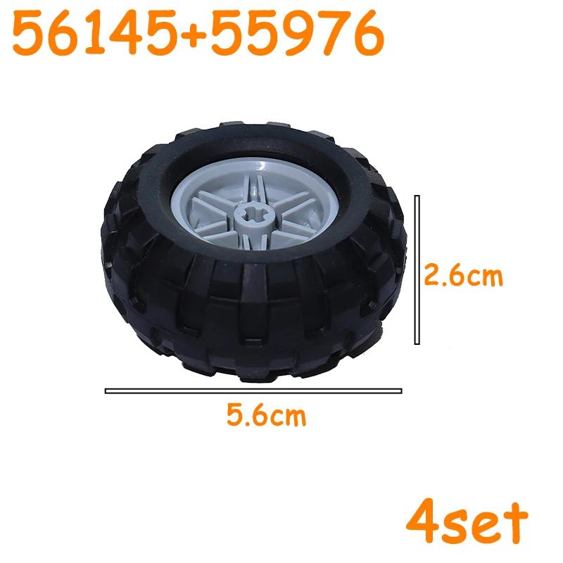 Technical Tire Wheel Car Truck Wheels Hub Bricks MOC Motorcycle Tyre & Rim Building Blocks 56145 44309 86652 3 15038 23798