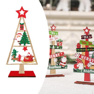 Christmas Tree Desktop Ornament ,Plaque ,Wood Xmas Holiday Party Decor, Sign for Office