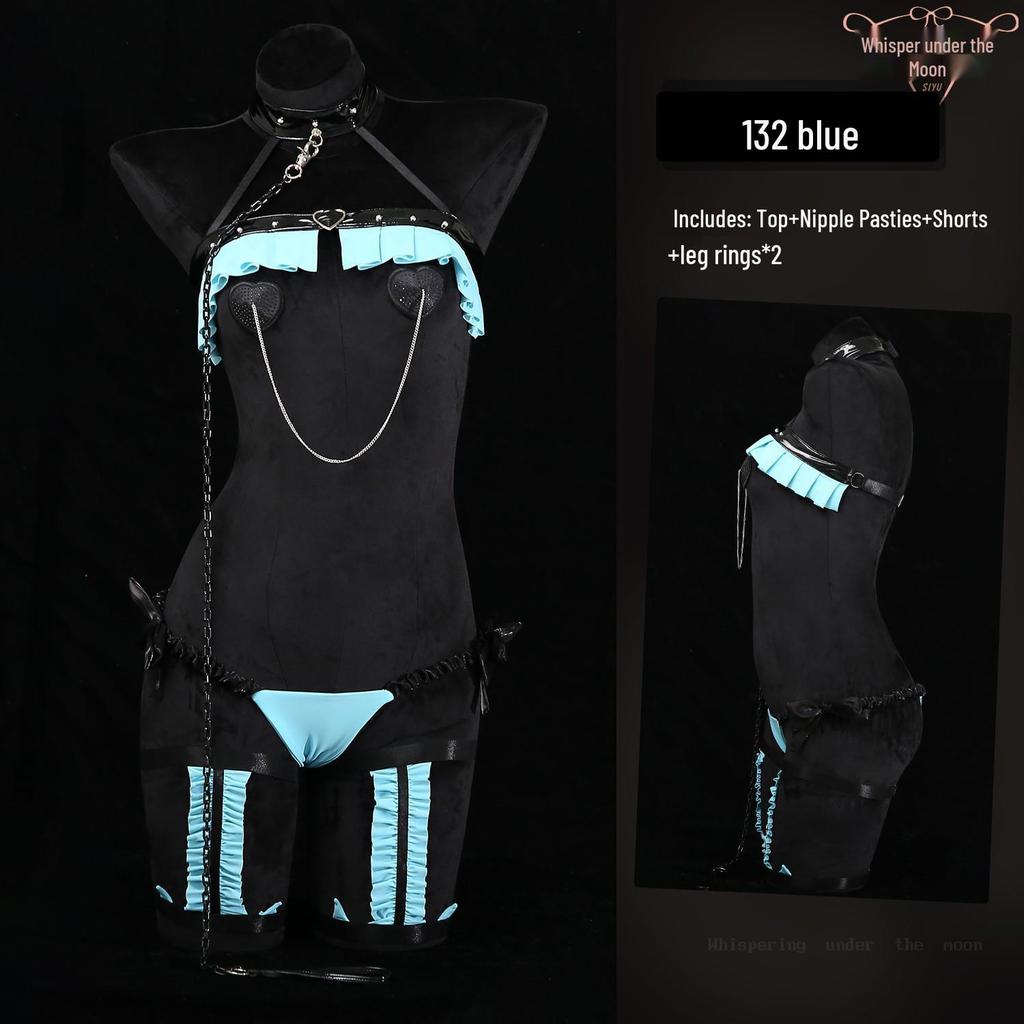 Moonlight Whispers: Heart Cat Maid Cosplay Lingerie