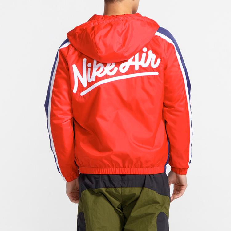 Nike Sport Windproof Hooded Casual Jacket Men Jackets Red BV5184-657