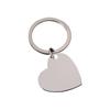 Slanted Peach Heart Stainless Steel Keychain with UV Color Printing - Perfect for Engraving and Festival Gifts.