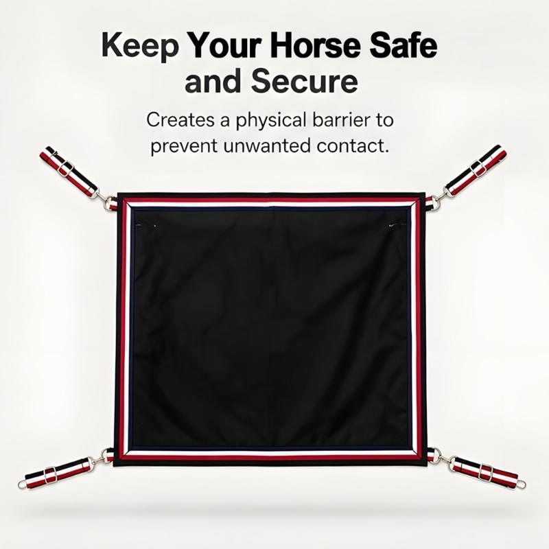 Barn Opening Guard Panel for Horse Stalls, Fabric Divider with Four Corner Tie and Metal Hardware for Daily Stable Coverage Use