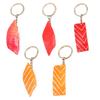 Ideal Present Salmon Sushi Keychain Key Holder Accessory Japanese Cuisine Inspired Safe Material for Kids Adults PVC