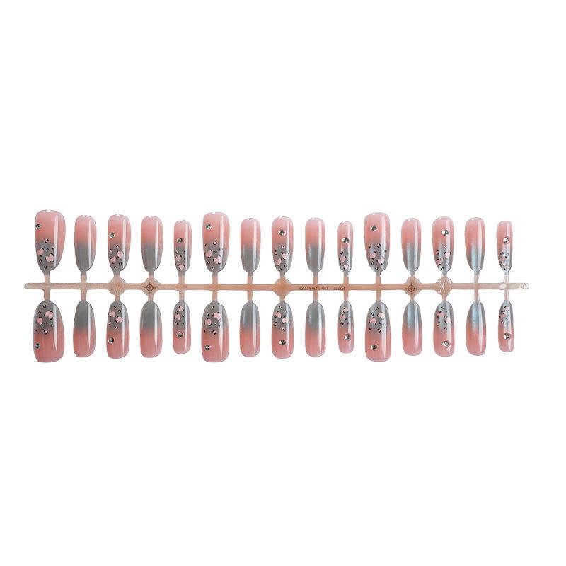 30pcs Hot-Selling Rhinestone Cat Eye French Nail Tips - Handmade Spicy Girl False Nails