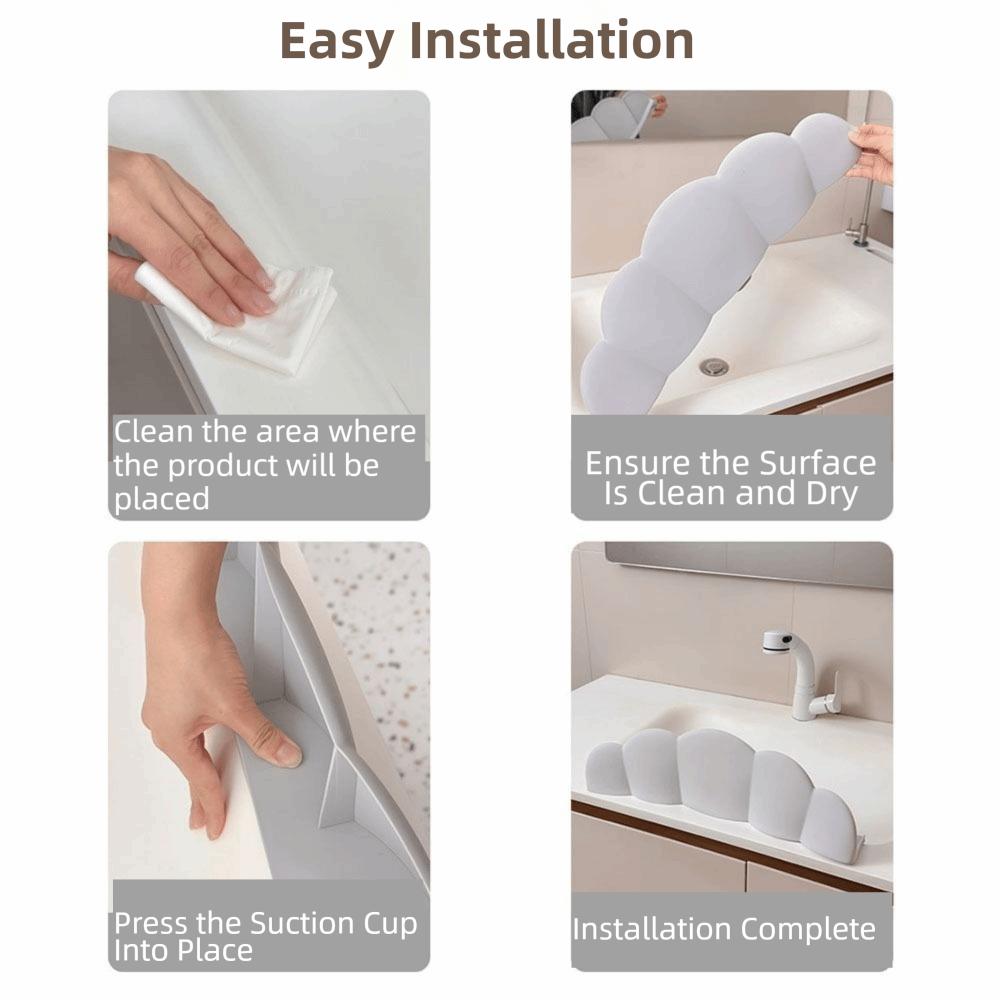 Reusable Sink Water Retainer Soft Silicone Waterproof Baffle Household Suction Cup Base Water Blocking Board Washing Basin