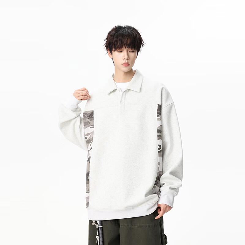 

TOM ADAM Men s American Style Patchwork Collar Sweatshirt 3XL