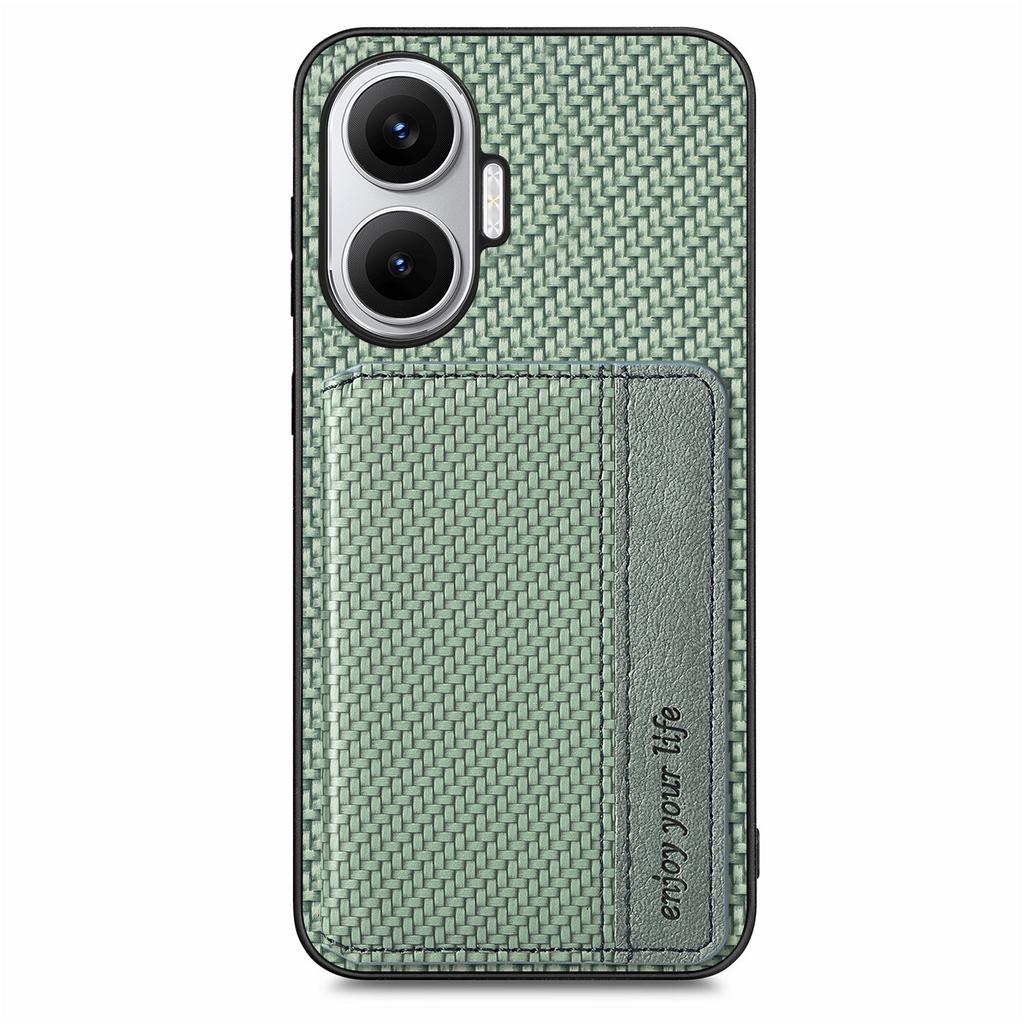 For Xiaomi Redmi Turbo 4 Pro 5G Case RFID Blocking Carbon Fiber Leather Phone Back Cover with Card Holder