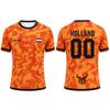 Netherlands Flag Print Football Jersey Outdoor Casual Breathable Short Sleeve Tops Summer Men Gym Sports Training Soccer T-shirt