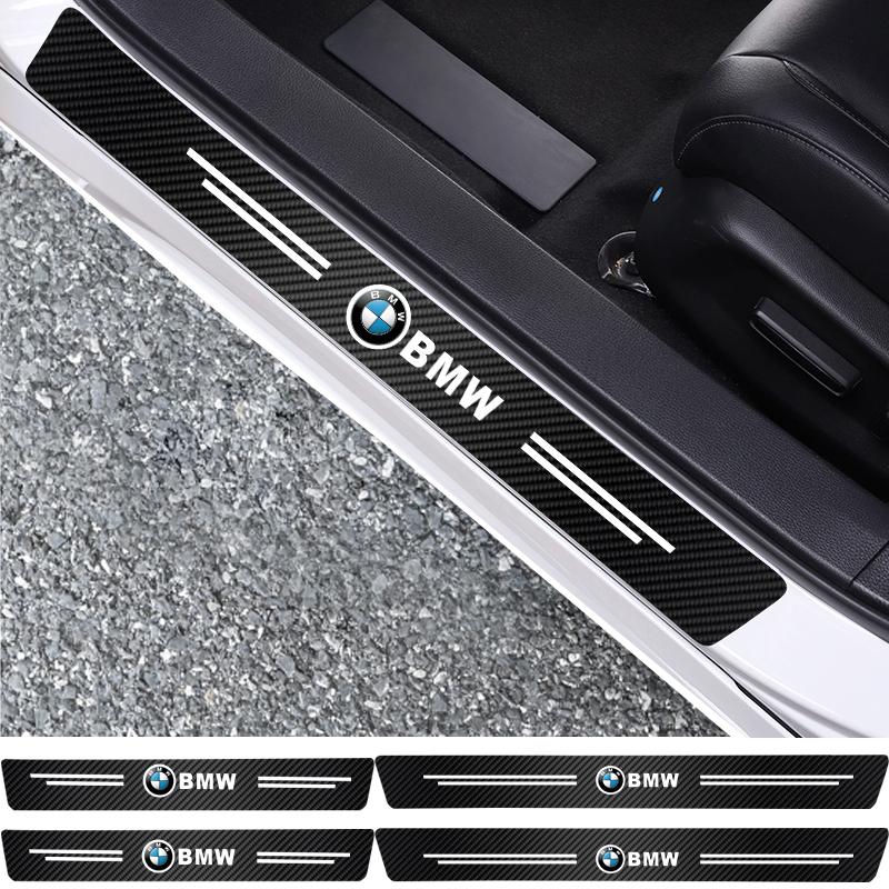 For BMW X1 X2 X3 X5 X4 X6 X7 iX3 F20 F10 F07 E70 E46 E90 E92 Valve Leather Car Door Decals Carbon Fiber Threshold Anti Scratch MO7