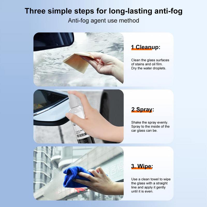 For  RV Windshield Defogger Spray Glasses Defogger For Windshield Car 120ml Automotive Interior Glass Anti-Fog Spray For Mirrors