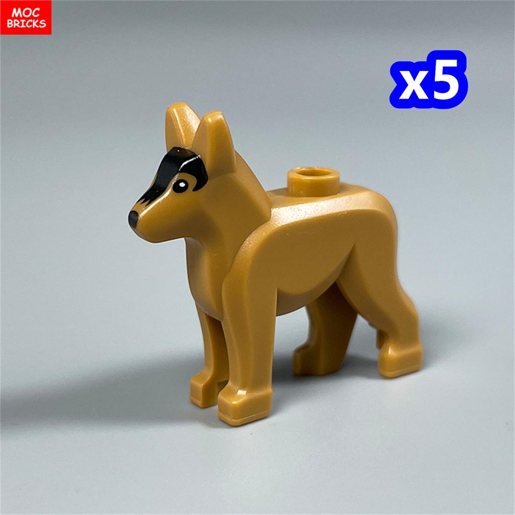 Non-Toxic Moc Bricks Police Dog Animal Shepherd Dalmatian Poodle City Model Building Blocks Educational Toys Children'S Gifts
