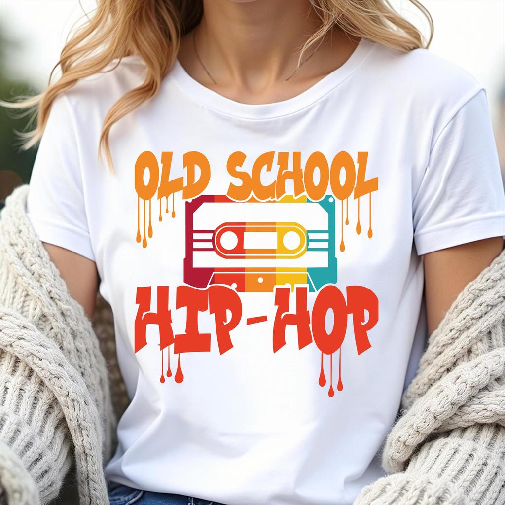 2025 Summer Old School Hip Hop Sweatshirt: 80s 90s Cassette Tape Tee Fashion 100% Pure Cotton Printed Breathable T-shirt Y2k