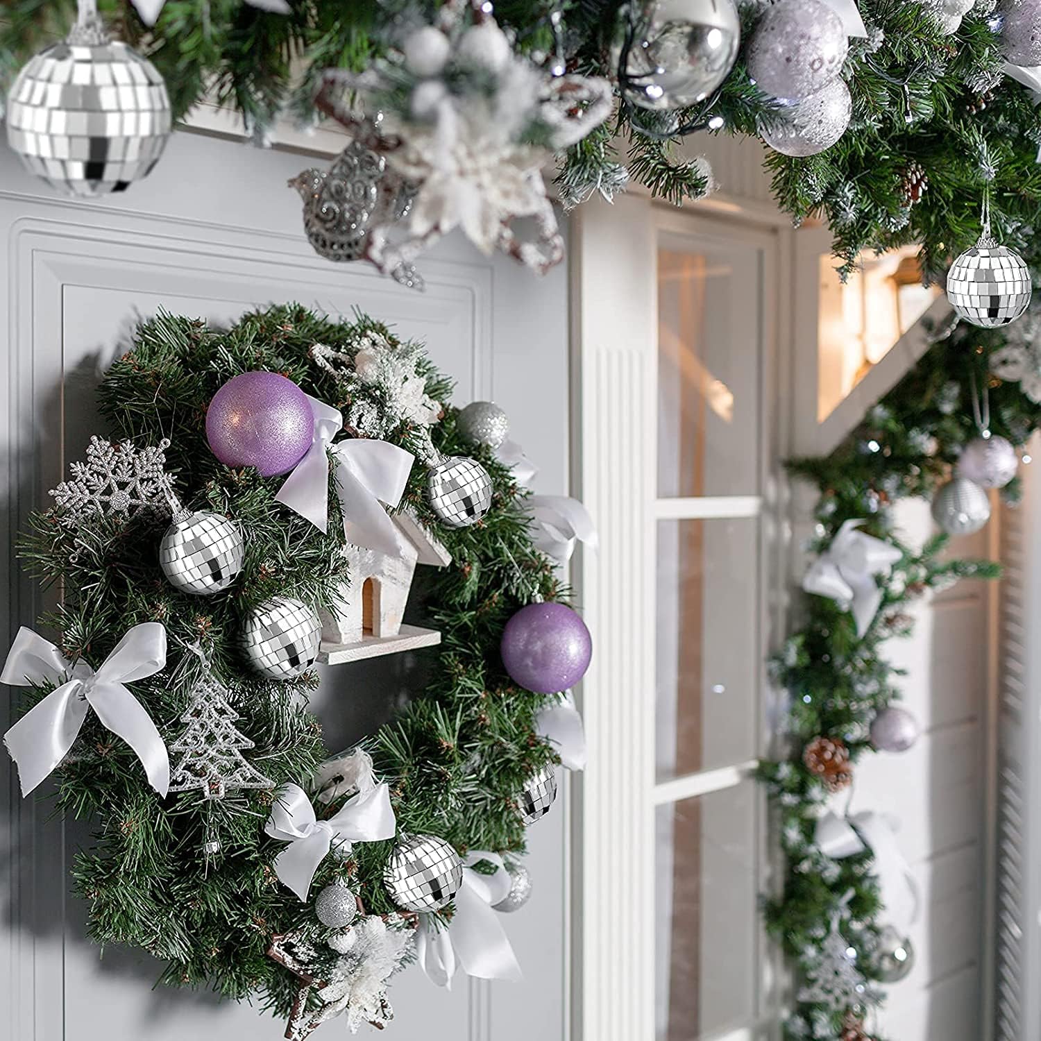 

Рождественские товары Зеркальные шары Серебряный блестящий диско-шар Лазерный отражающий стеклянный шар Рождественская елка Бар Украшения для свадебной вечеринки 2cm серебряный