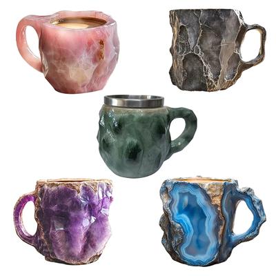 Yeni Mineral Kristal Kahve Kupaları Zarif Lüks Mineral Kristal Kahve Kupası Renkli Kristal Kupa Yarı Saydam Kahve Kupası Hediyeler