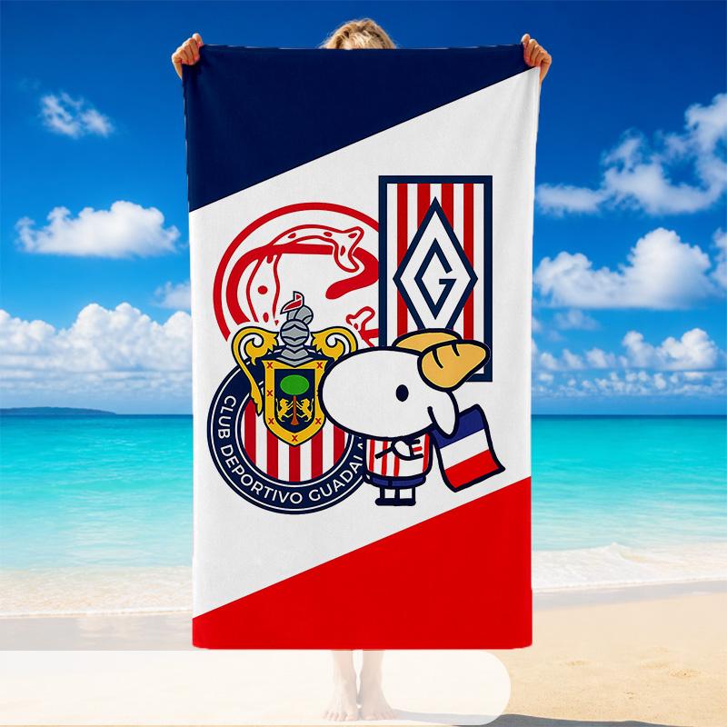 Quick Dry Beach Towel Chivas Pattern, Lightweight Absorbent Towel for Pool Beach Vacation Use