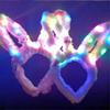 Glowing Plush Bunny Headband Light Up Easter Headband Led Bunny Headband Luminous Led Headband Led Rabbit Headband  White