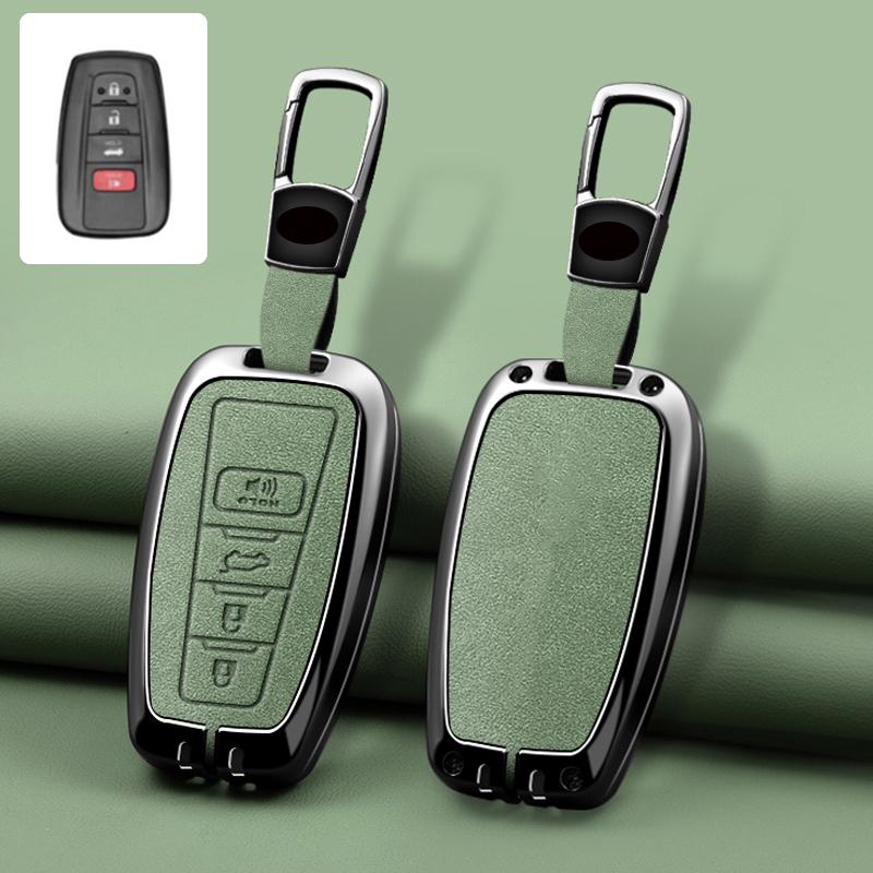 Zinc Alloy Leather Car Key Cover Housing Key Fob For Toyota Prius Camry Corolla C-Hr Chr Rav4 Land Cruiser Prado Key Fob