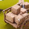 4Pcs Mini Natural Square Round Hay Bale Straw Hay Bale Blocks Dollhouse Farm Garden Thanksgiving Autumn Western Party Poprop