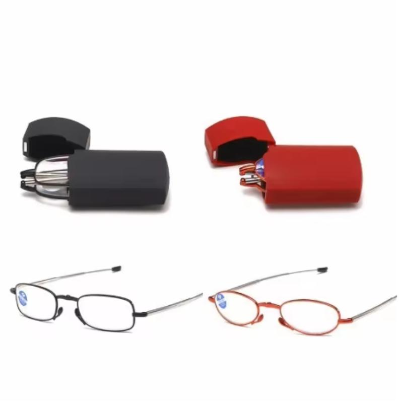 Gift Case Foldable Reading Glasses +1.00 To +4.00 Strength Men Women Anti Blue Light Farsightedness Eyewear
