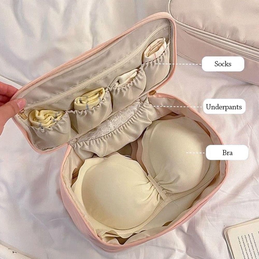 Cute Cat Travel Bra Organizer Double Layer Travel Storage Bag Durable Sock Packaging Bag  Travel