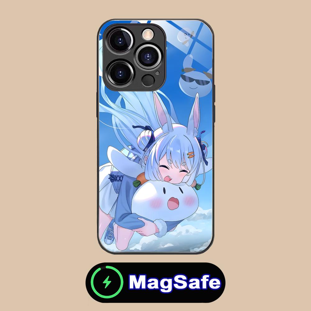 Usada Pekora Anime Phone Case for iPhone 16 15 14 13 12 11 Pro Max Plus Mini MagSafe Glass Colour Protective Smartphone Luxury