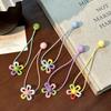 Colored Hollow Flower Elastic with High Elasticity for Long Hair, Double-headed Beads, and A High Ponytail Hair Rope.