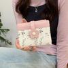 Korean Style PU Leather Card Holder Floral Folding Card Bag Retro Flower Short Wallet  Women