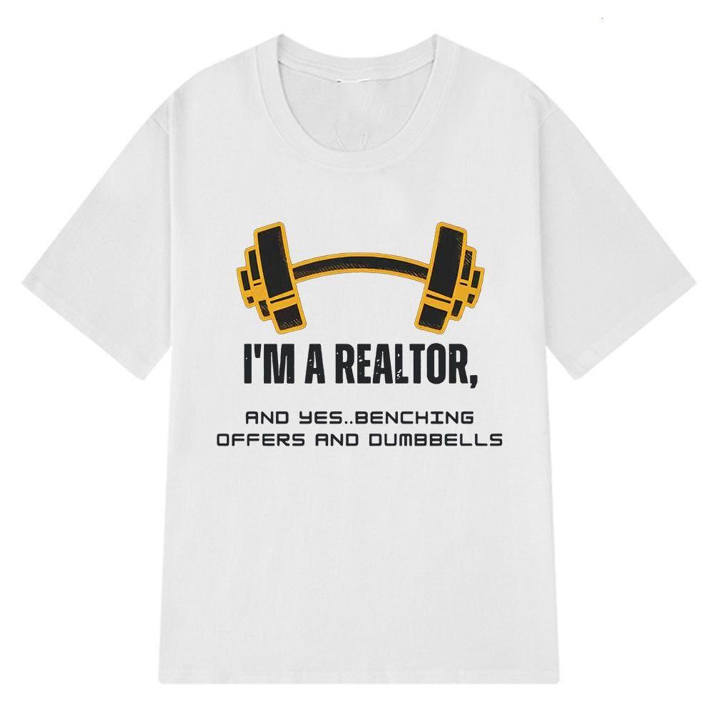 SpringSummer Funny Realtor Gym Humor Casual Fashion Fun Fitness Letter Printed Cotton Casual Fashion Tshirt Mens Clothing