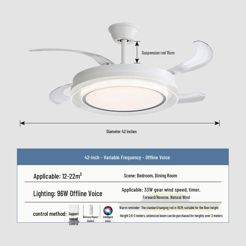 2026 New Model Flush Mount Ceiling Fan with Integrated Light for Living, Dining & Bedroom