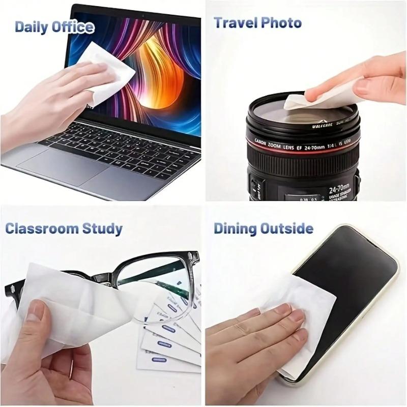 100-Pack Individually Wrapped Pre-Moistened Lens Cleaning Wipes for Eyeglasses, Screens & Camera Lenses