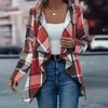 2024 Women's Plaid Print Long-sleeved Jacket - European & American Spring/Autumn Fashion