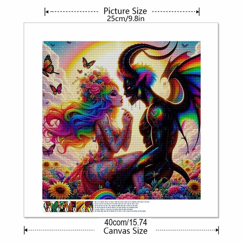 New Arrival 5D DIY Full Circle Diamond Painting "Devil Couple" Embroidery Cross Stitch Home Decor Gift