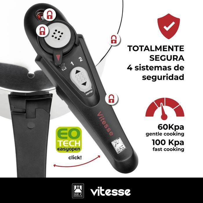 Bra vitesse - autocuiseur cocotte minute à baïonette, 22 cm, 4 l, acier inox 18/10, tous feux dont induction