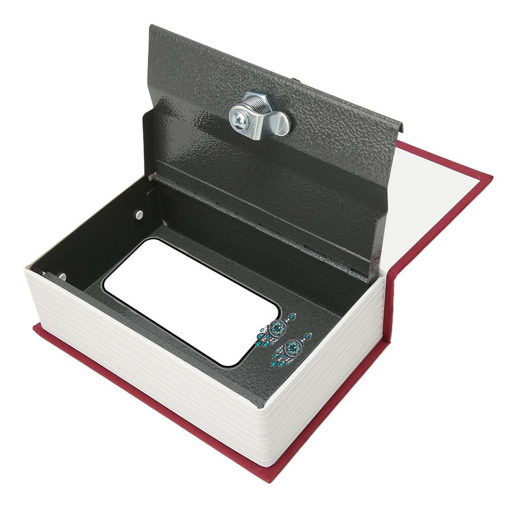 Caja de Seguridad para Libros con Llaves Acero Inoxidable Secreta Caja con Forma de Libro para Tienda Escuela Dormitorio