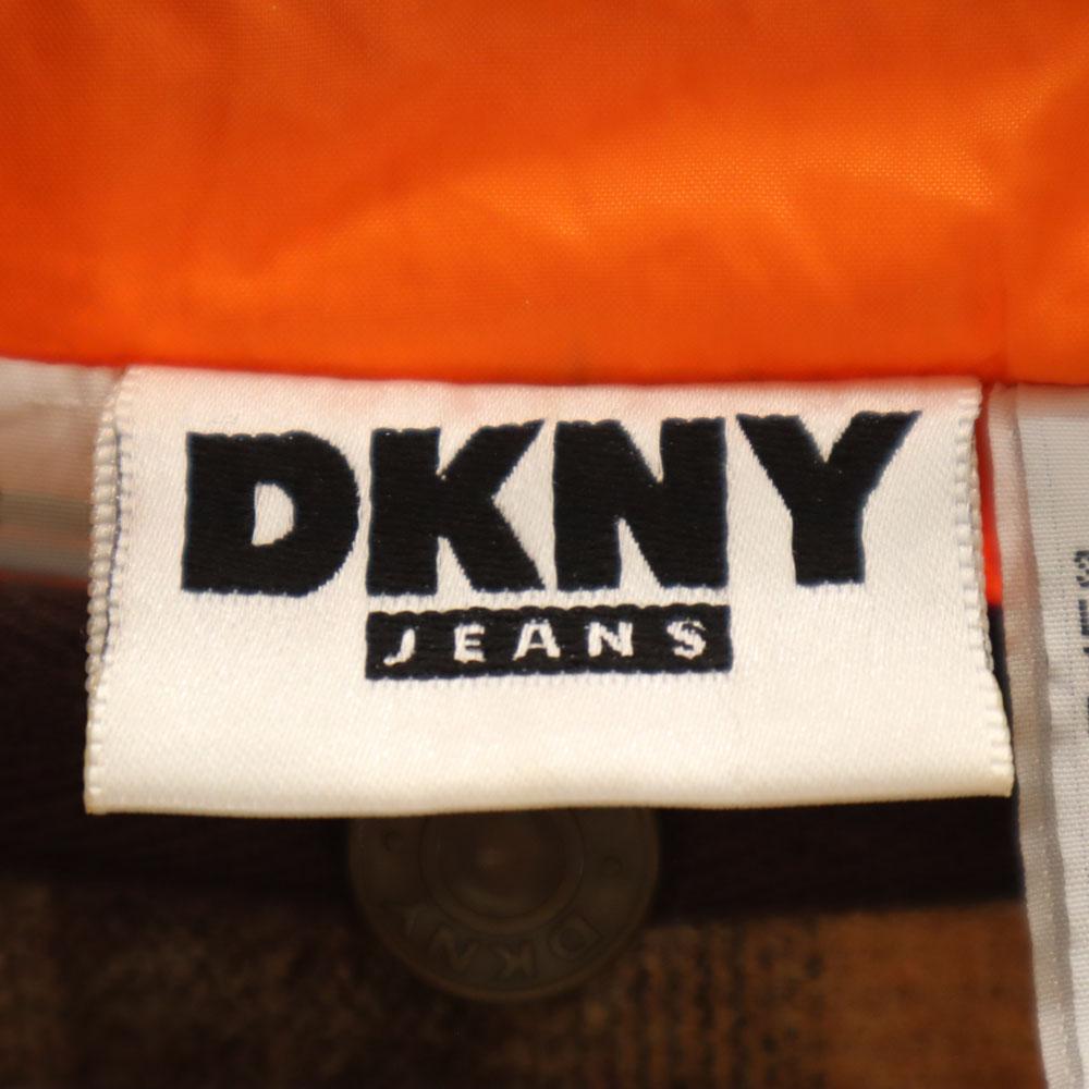 DKNY JEANS 90s Old Stainless Collar Coat S Orange With Liner Women Used