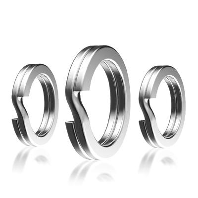 200Pcs Fishing Stainless Steel Split Rings 5 Sizes Fishing Loop Fishing Lure Connector Solid Ring Fishing Hook Snap Lure Swivel