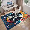 1Pc Musical Elements Printed Circular Carpet, Home Door Mat, Outdoor Travel Protection Carpet A9