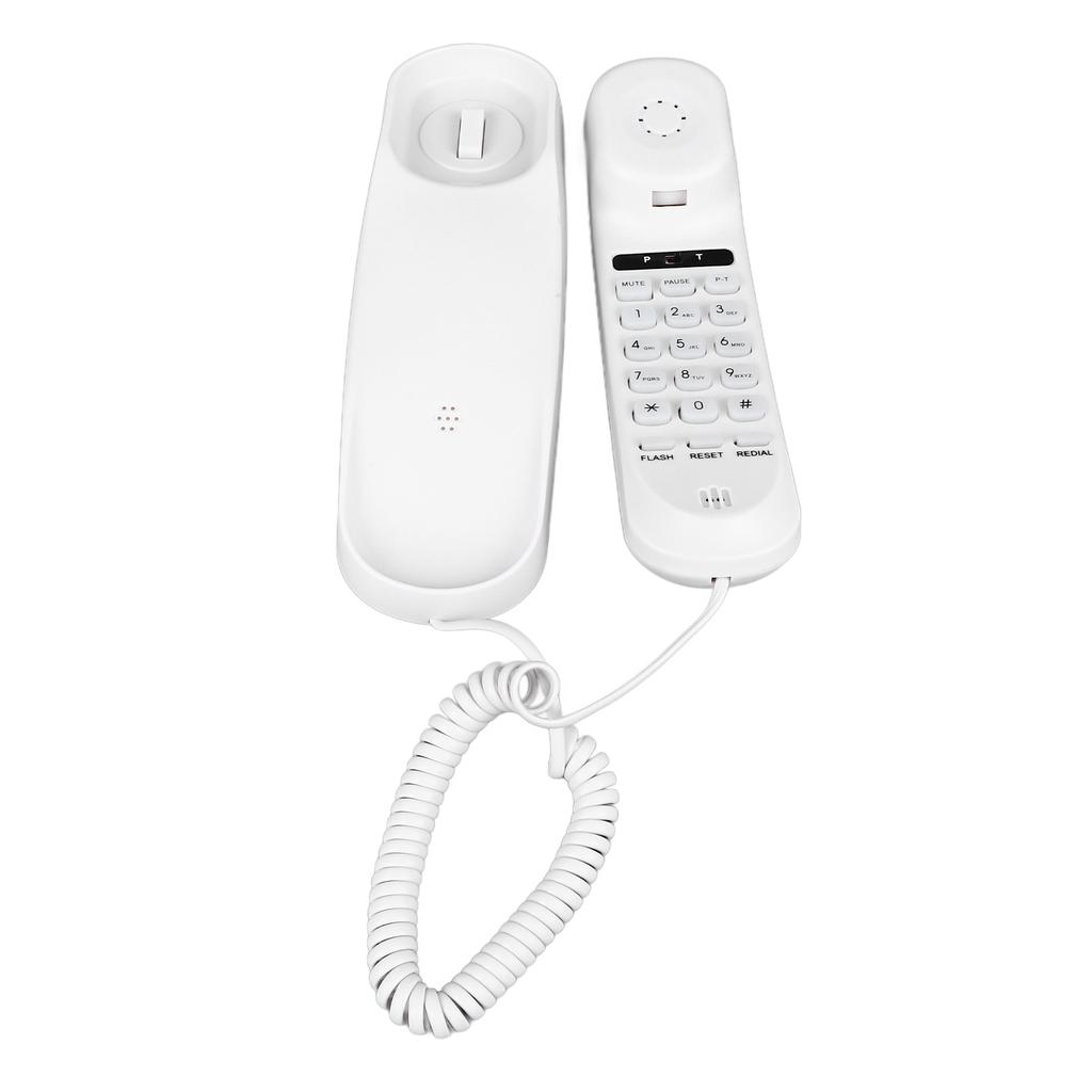 Wall Mountable Telephone Multifunctional Clear Sound Corded Landline Phone for Home Hotel Office