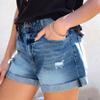 Women's Solid Color Jeans Stretch Slim Fit Casual Fashion Denim Shorts
