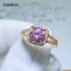 Lindon Klassisk Kopparlegering Zirkon Ring Dam Smycken Bröllopslöfte Festpresent