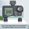 Dispositivo inteligente de control de riego de jardín con pantalla LCD de doble salida y ahorro automático de agua.
