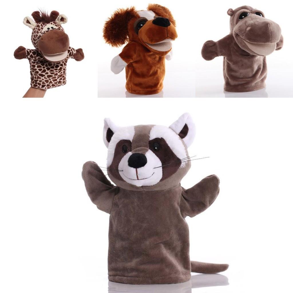 Jucărie de pluș cu degete, marionetă de mână, animal de pluș de desene animate cu gură mobilă, jucărie interactivă pentru grădiniță și interacțiune părinte-copil, 25 cm înălțime