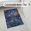 Cosmic Tree Theme Soft Crystal Velvet Rug Custom Name & Text Print Non Slip Floor Rug for Bedroom Living Room