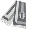 Excellent HERMES Scarf Sangre a Bookle With fringe gray cashmere mens Used