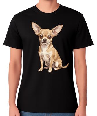 Chihuahua Dog Illustration T-Shirt Cute Pet Lover Unisex Tee