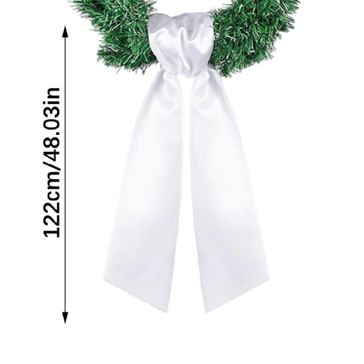 Christmas Wreath Sash 122cm Long Soft Polyester Wreath Ribbon Hanging Ornament For Front Door Doorway Holiday Decoration