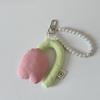 Cushion tulip padding pearl backpack bag decoration key ring bag charm