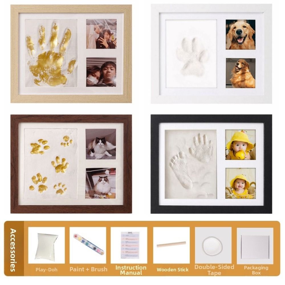 Safe DIY Keepsake Kit Creative Pet Paw Print Frame Lasting Memories Handprint Kit Baby Shower Gift